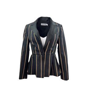 Self Portrait Black and Gold Stripe Blazer